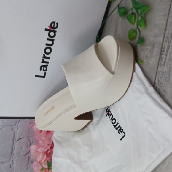 Larroude Miso Kid Skin Leather Platform Sandal NIB - Picture 3 of 10